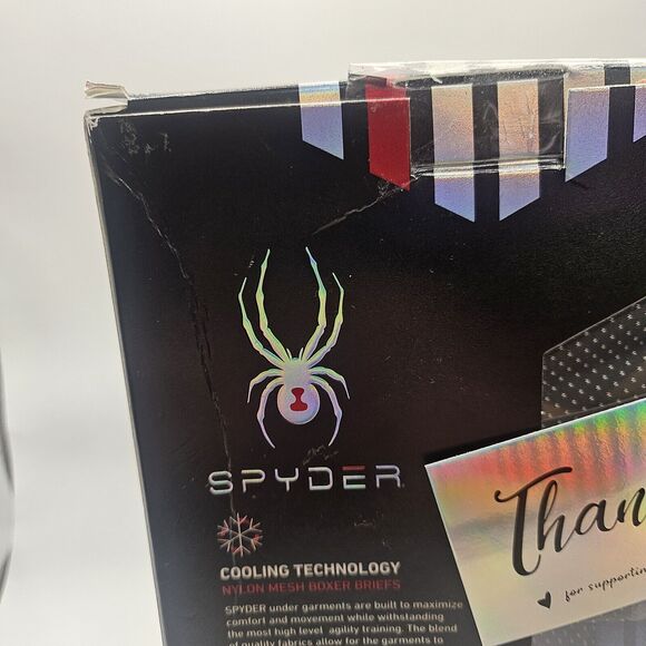 NEW SPYDER COOLING TECHNOLOGY NYLON MESH BOXER BRIEFS SET OF 4 ~M~ DAMAGED BOX - Picture 3 of 4